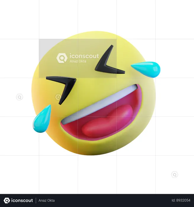 Titled Laughter Emoji Emoji 3D Icon