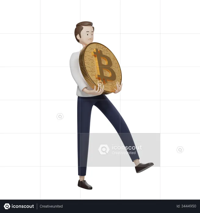 Titular de bitcoins  3D Illustration