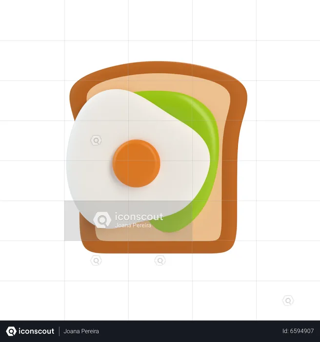 Toast à l'avocat  3D Icon