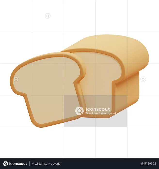 Toast Bread  3D Icon