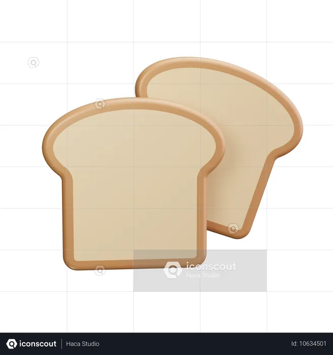 Toast mit Butter  3D Icon