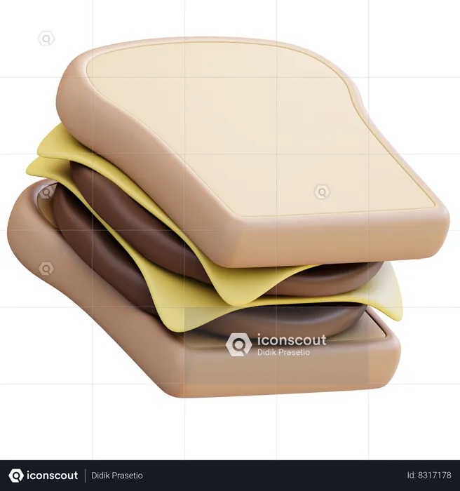 Sandwich grillé  3D Icon