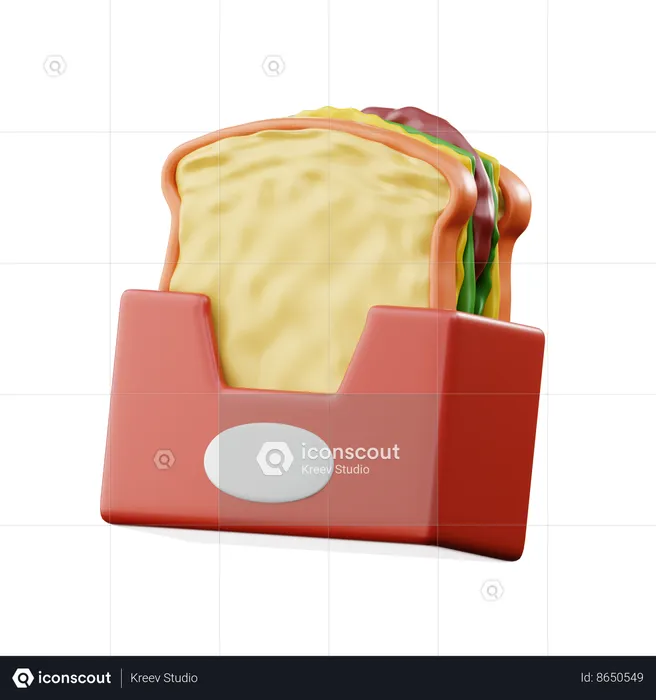 Toast Sandwich  3D Icon