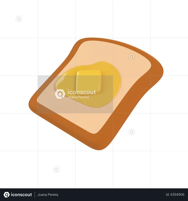 Toast With Butter  3D Icon