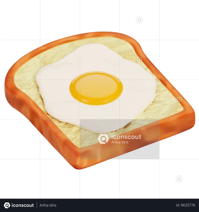 Toast With Egg  3D Icon