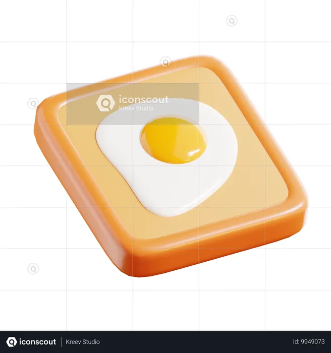 Toast With Egg  3D Icon