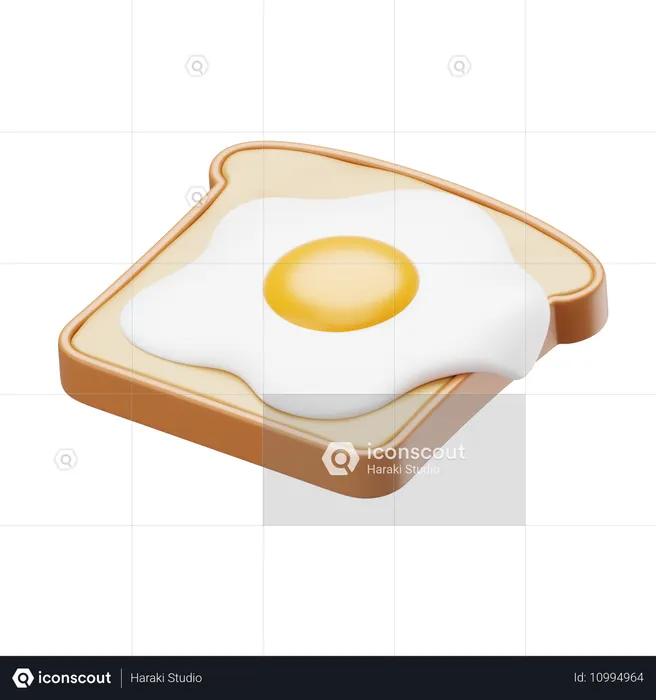 Toast With Egg  3D Icon