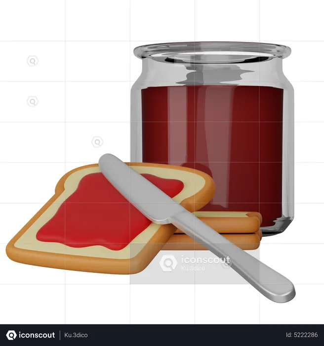 Toasts à la confiture  3D Icon