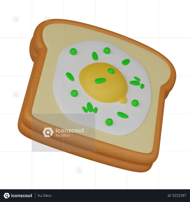 Toasts with egg  3D Icon