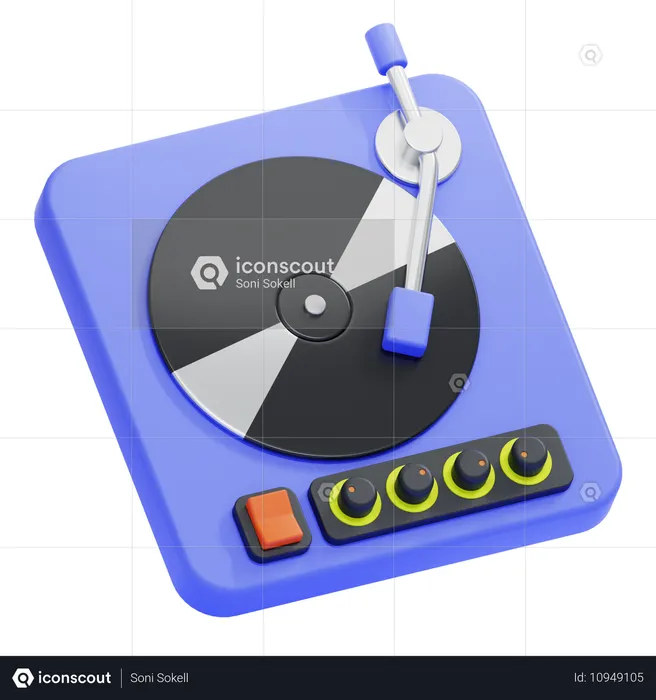 Tocador de vinil  3D Icon