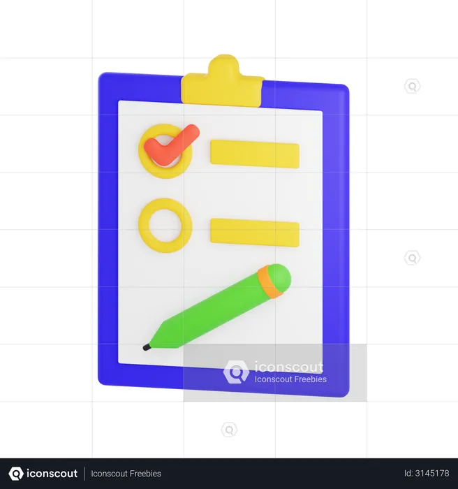 Todo list  3D Illustration