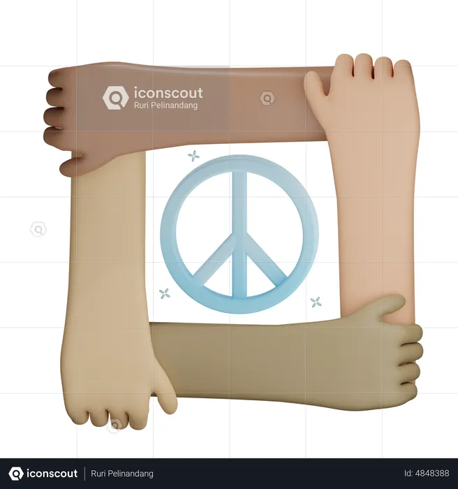 Together For Peace  3D Icon