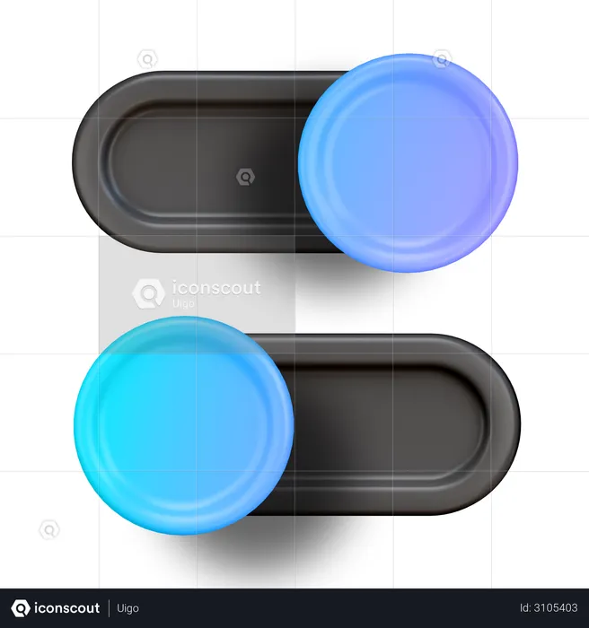 Toggle Button  3D Illustration