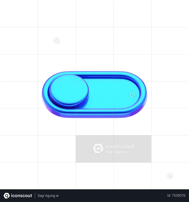 Toggle Button Abstract Shape  3D Icon