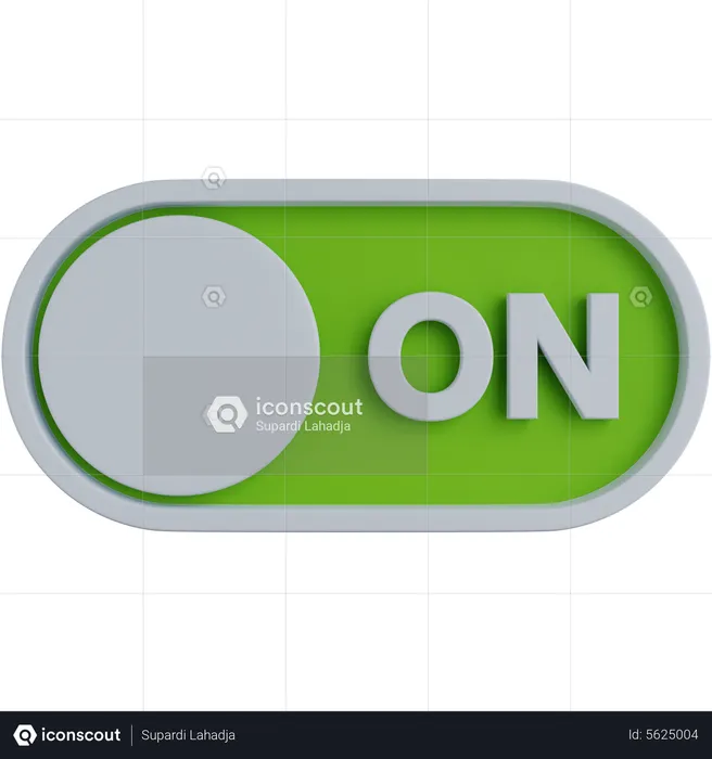 Toggle Button On  3D Icon