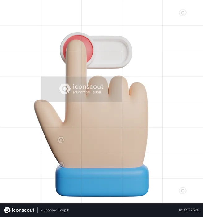 Toggle Off Gesture  3D Icon