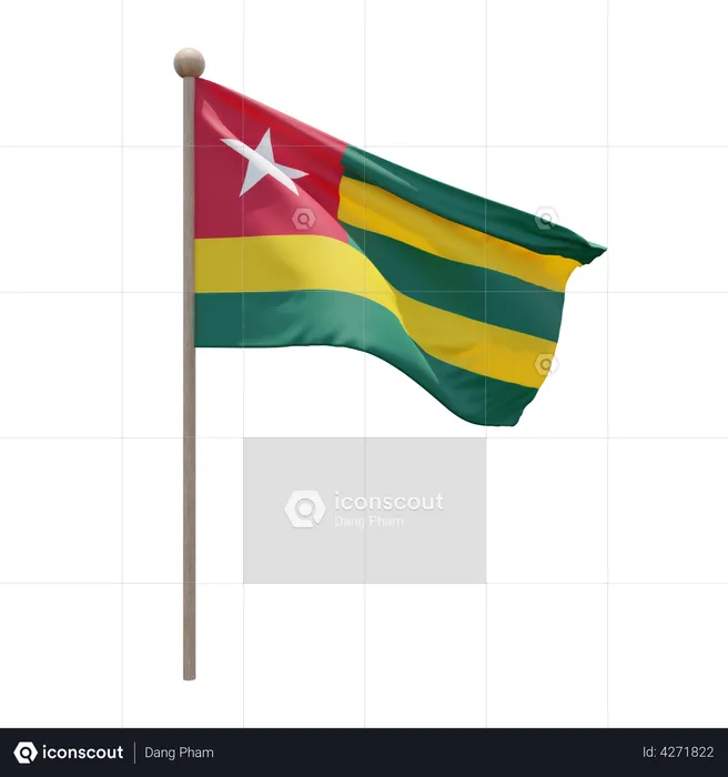 Togo-Fahnenmast Flag 3D Flag