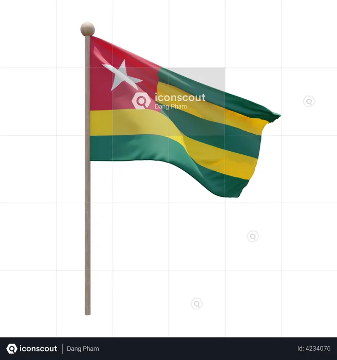 Mât de drapeau togolais  3D Flag