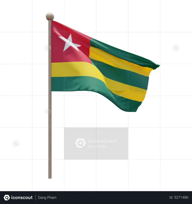 Mât de drapeau togolais Flag 3D Icon
