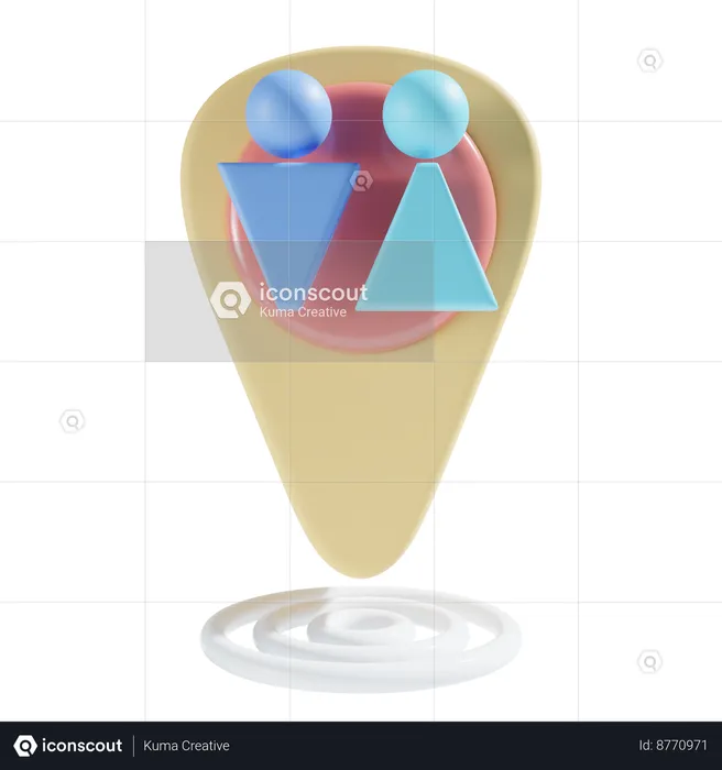 Toilet Location  3D Icon