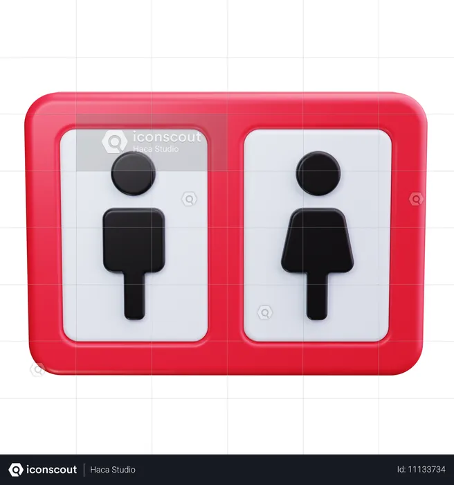 Toilettenschild  3D Icon