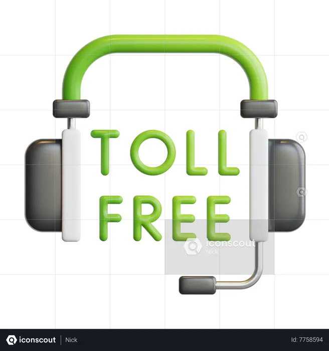 Toll Free  3D Icon