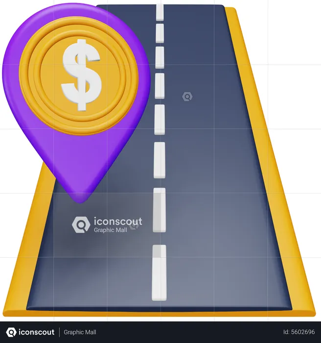Toll Tax Location  3D Icon