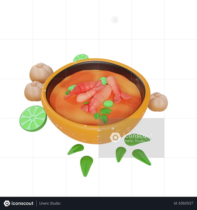 Tom Yum  3D Icon
