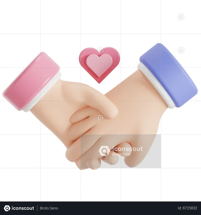 Tomados de la mano  3D Icon