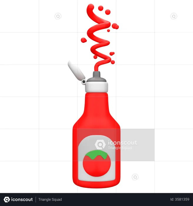 Tomato Ketchup  3D Illustration
