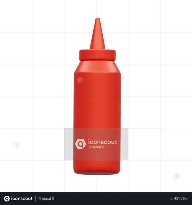 Tomato ketchup squeeze bottle  3D Illustration