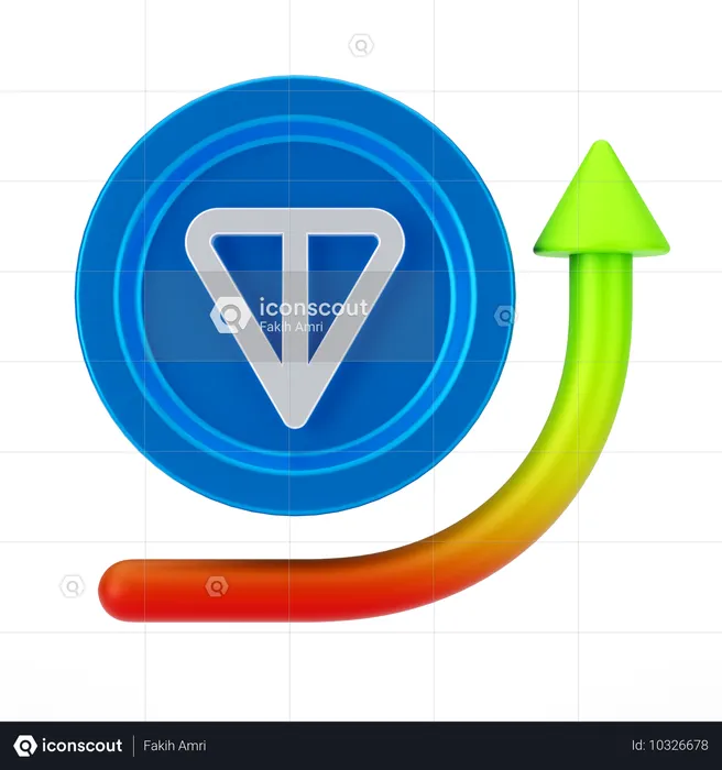 톤 코인 성장  3D Icon