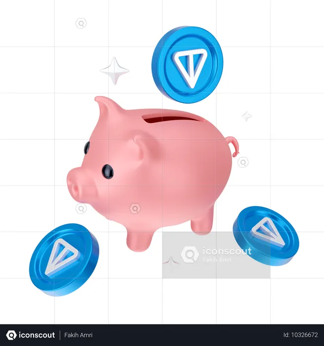 Ton Coin Savings  3D Icon