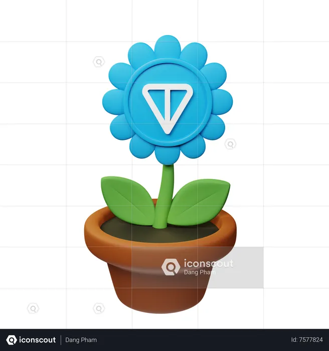 Tonne Krypto Blumentopf  3D Icon