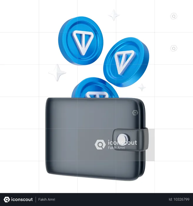 Geldbörse mit Münzfach  3D Icon