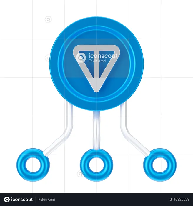 Tonnen-Münzen-Netzwerk  3D Icon