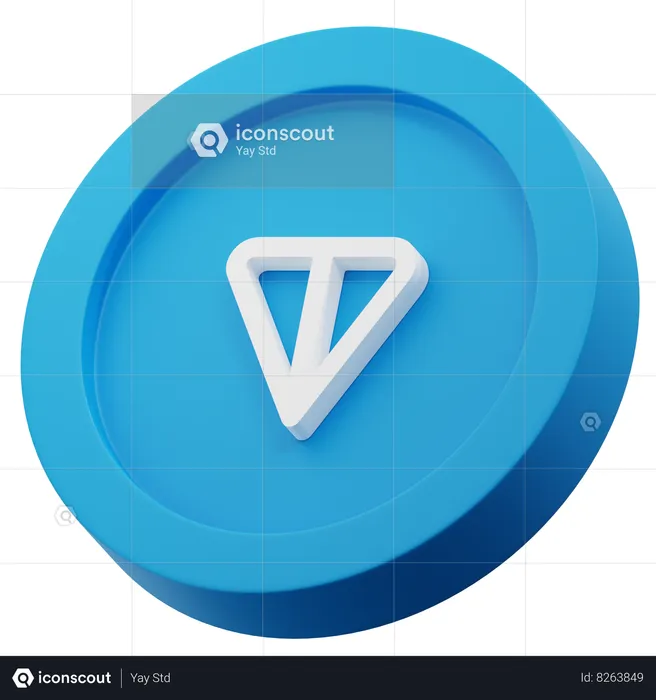 Toncoin Logo 3D Icon