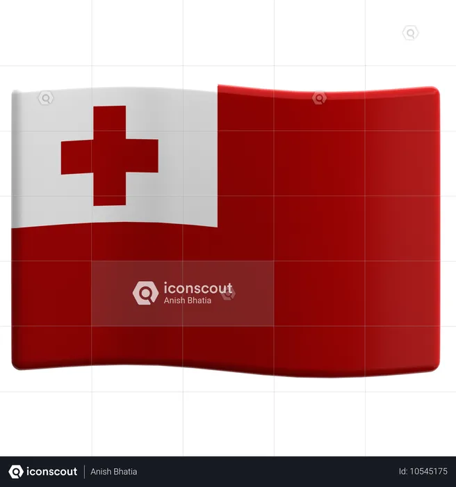 Tonga Flag 3D Icon