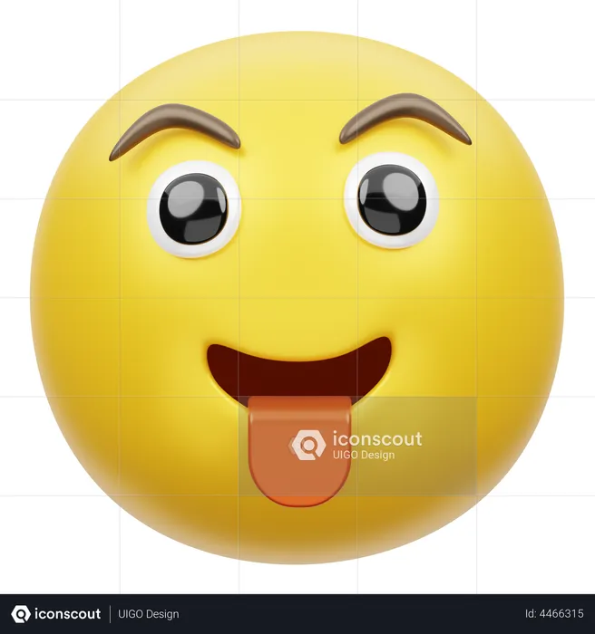 Tongue Out Emoji 3D Illustration