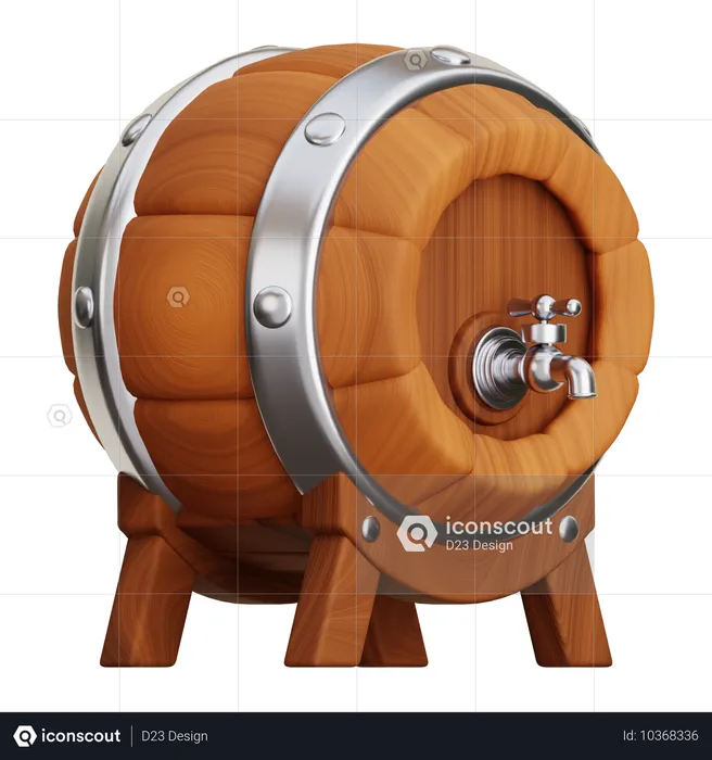 Tonneau de bière en bois  3D Icon