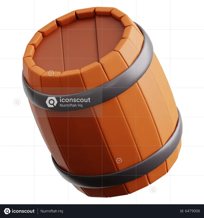 Tonneau de bière en bois  3D Icon