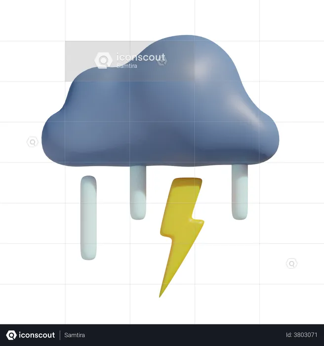 Pluie de tonnerre  3D Illustration