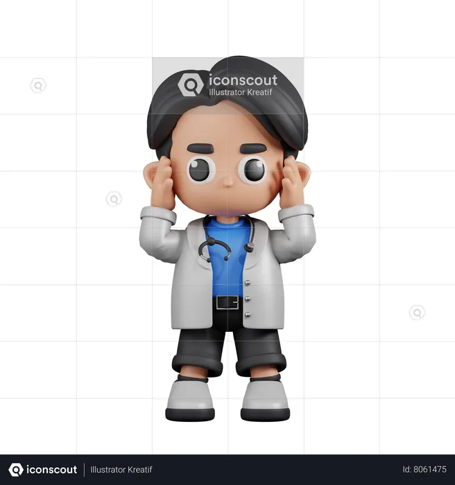 Médico tonto  3D Illustration