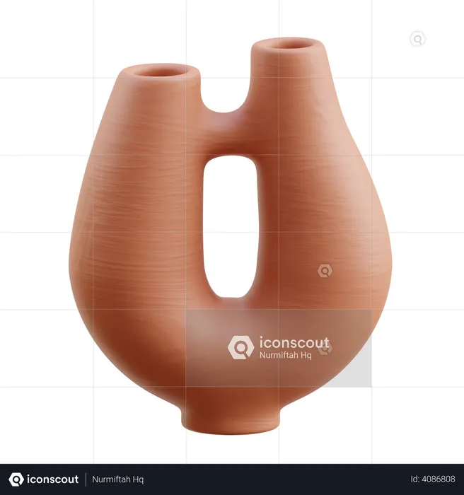 Vase aus Ton  3D Icon