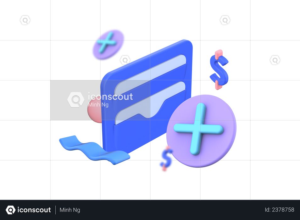 Top-Up Wallet 3D Illustration