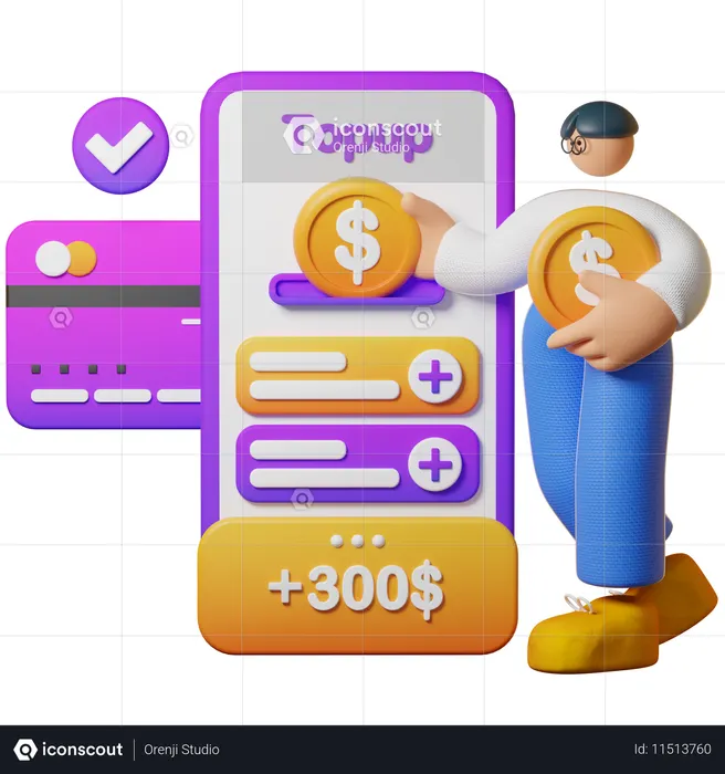 Topup Balance  3D Illustration