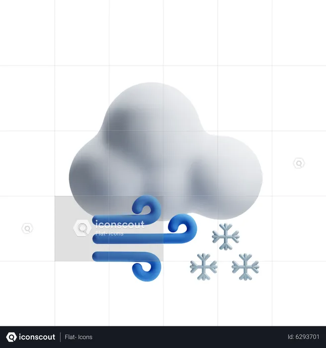 Tormenta de nieve  3D Icon