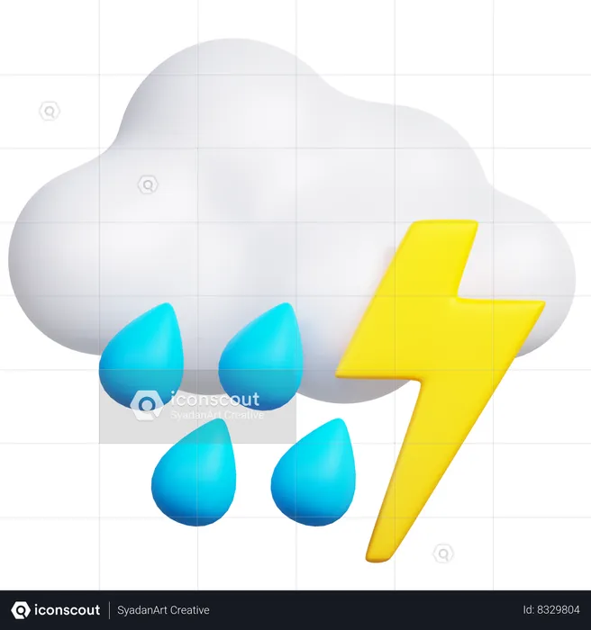 Tormenta lluviosa  3D Icon