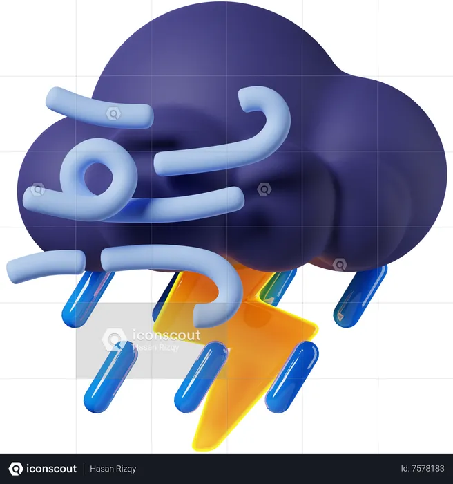 Tormenta ventosa  3D Icon