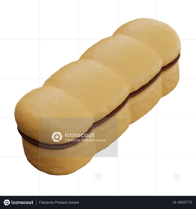 Torn Bread  3D Icon